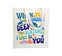 WZJHCL Isaiah 43:2 Tote Bag Ocean Bible Verse Reusable Grocery Tote Bag Christian Religious Handbag Jesus Faith Ocean Gift, Ocean Tote, L