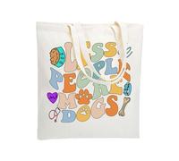 WZJHCL Less People More Dogs Tote Bag Dog Mama Tote Shopping Bag Dog lovers Reusable Grocery Tote Bag Pet Owner Handbag, More Dogs Tote, L