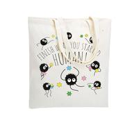 WZJHCL Soot Sprites Tote Bag Black Soots Tote Shopping Bag Anime Reusable Grocery Tote Bag Finish What You Started Human, Human Tote Bag, L