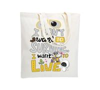 WZJHCL Wall-E Quotes Tote Bag Cartoon Robot Tote Shopping Bag Eve Reusable Grocery Tote Bag WDW Vacation Travel Tote, Live Tote Bag, L