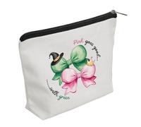 WZJHCL Witch Musical Quote Makeup Pouch Bag Bow Pink Goes Good With Green Cosmetic Kit Bag Broadway Witch Musical Lover Gift (Pink Green)