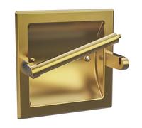 WZKALY Recessed Gold Toilet Paper Holder, in Wall Toilet Paper Holder Pivoting, Gold Wall Mount Toilet Paper Roll Holder, Bathroom Brushed Brass Stainless Steel Tissue Holder