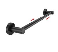 WZKALY Towel Rail Wall Mounted,26.5-44.5cm Adjustable 304 Stainless Steel Single Towel Rack with Screws,Extendable for Bathroom Kitchen(Matte Black)