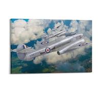 WZKTCL Fighter Aircraft Poster Gloster Meteor Fighter Plane Poster Decorative Painting Canvas Wall Posters And Art Picture Print Modern Family Bedroom Decor Posters 08x12inch(20x30cm)