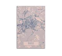 WZKTCL Vintage Map Poster Asia South Korea Daegu Poster Decorative Painting Canvas Wall Posters And Art Picture Print Modern Family Bedroom Decor Posters 08x12inch(20x30cm)