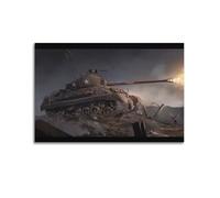 WZKTCL World War II Vintage Tank Poster SHERMAN M4 Medium Tank Firing Poster Decorative Painting Canvas Wall Posters And Art Picture Print Modern Family Bedroom Decor Posters 12x18inch(30x45cm)