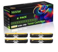 WZLAD 1600W Compatible for Konica Minolta Toner Cartridge with Chip Magicolor 1600W 1650 1680MF Printers (4 Pack Black)