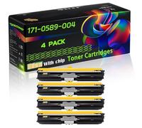 WZLAD 171-0589-004 Compatible for Konica Minolta Toner Cartridges with Chip Magicolor 2480 2490MF 2500 2500W 2530 2530DL 2550 Printers (4 Pack Black)