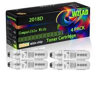 WZLAD 2018D Compatible for Ricoh Toner Cartridge with Chip Aficio 2015 Aficio 2018 Aficio 2018D Aficio MP1600 Aficio Printers (4 Pack Black)