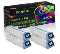 WZLAD 45536416 Compatible for Okidata OKI Toner Cartridge (4BK) | 45536416 Compatible for Okidata OKI Toner Cartridge with Chip C911 C911dn C931e C931dn C941e C941dn C942dn Printers