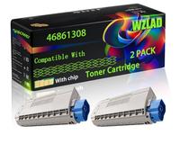 WZLAD 46861308 Compatible for Okidata OKI Toner Cartridge (2BK) | 46861308 Compatible for Okidata OKI Toner Cartridge with Chip C835dnwt C844dnw C835dnw C824dn Printers