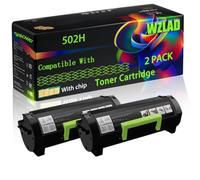 WZLAD 502H Compatible for Lexmark Toner Cartridge (2BK) | 502H Compatible for Lexmark Toner Cartridge with Chip MS310 MS315 MS410 MS415 MS510 MS610 Printers