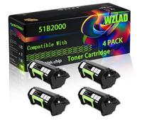 WZLAD 51B2000 Compatible for Lexmark Toner Cartridge (4BK) | 51B2000 Compatible for Lexmark Toner Cartridge with Chip MS317 MS317DN MS417 MS417DN MS517 MS517DN MS617 MS617DN Printers