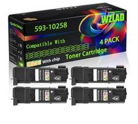 WZLAD 593-10258 593-10259 593-10261 593-10260 Compatible for Dell (4BK) | 593-10258 593-10259 593-10261 593-10260 Compatible for Dell Toner Cartridge with Chip 1320 1320c 1320cn Printers