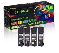 WZLAD 593-10258 593-10259 593-10261 593-10260 Compatible for Dell (BCMY) | 593-10258 593-10259 593-10261 593-10260 Compatible for Dell Toner Cartridge with Chip 1320 1320c 1320cn Printers