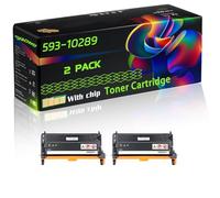 WZLAD 593-10289 593-10294 593-10296 593-10291 Compatible for Dell Toner Cartridge with Chip 3130 Printers (2 Pack Black)