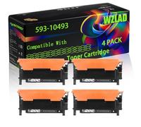 WZLAD 593-10493 593-10494 593-10495 593-10496 Compatible for Dell (4BK) | 593-10493 593-10494 593-10495 593-10496 Compatible for Dell Toner Cartridge with Chip 1230C 1230CN 1235C 1235cn Printers