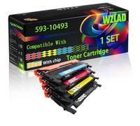 WZLAD 593-10493 593-10494 593-10495 593-10496 Compatible for Dell (BCMY) | 593-10493 593-10494 593-10495 593-10496 Compatible for Dell Toner Cartridge with Chip 1230C 1230CN 1235C 1235cn Printers