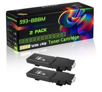 WZLAD 593-BBBM 593-BBBT 593-BBBS 593-BBBR Compatible for Dell Toner Cartridge with Chip C2665dn C2665dnf Printers (2 Pack Black)