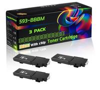 WZLAD 593-BBBM 593-BBBT 593-BBBS 593-BBBR Compatible for Dell Toner Cartridge with Chip C2665dn C2665dnf Printers (3 Pack Black)