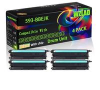 WZLAD 593-BBEJK Compatible for Dell Drum Unit with Chip C 2660dn C 3760n C 2665dnf C 3765dnf C Printers (4 Pack Black)