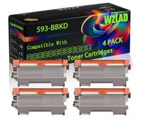 WZLAD 593-BBKD 593-BBLH Compatible for Dell Toner Cartridges (4BK) | 593-BBKD 593-BBLH Compatible for Dell Toner Cartridges with Chip E515DW E310DW E514DW E515DN Printers