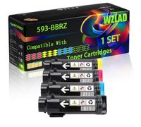 WZLAD 593-BBRZ Compatible for Dell Toner Cartridges (BCMY)