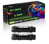 WZLAD 593-BBSG 593-BBS 593-BBRX 593-BBRY Compatible for Dell Toner Cartridge with Chip S2825cdn H625cdw Printers (2 Pack Black)