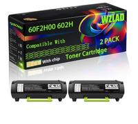 WZLAD 60F2H00 602H Compatible for Lexmark Toner Cartridge (2BK) | 60F2H00 602H Compatible for Lexmark Toner Cartridge with Chip MX310dn MX410de MX510de MX511de MX511dhe MX511dte Printers