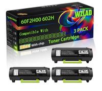 WZLAD 60F2H00 602H Compatible for Lexmark Toner Cartridge (3BK) | 60F2H00 602H Compatible for Lexmark Toner Cartridge with Chip MX310dn MX410de MX510de MX511de MX511dhe MX511dte Printers