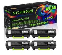 WZLAD 60F2H00 602H Compatible for Lexmark Toner Cartridge (4BK) | 60F2H00 602H Compatible for Lexmark Toner Cartridge with Chip MX610de MX611de MX611dhe MX611dte MX611 MX511 Printers