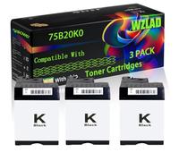 WZLAD 75B20K0 75B20C0 75B20M0 75B20Y0 Compatible for Lexmark Toner (3BK) | 75B20K0 75B20C0 75B20M0 75B20Y0 Compatible for Lexmark Toner Cartridges with Chip CS727de CS728de CX727de Printers