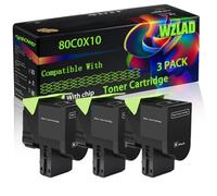 WZLAD 80C0X10 Compatible for Lexmark Toner Cartridge (3BK) | 80C0X10 Compatible for Lexmark Toner Cartridge with Chip CX510de CX510dew CX510dhe CX510dthe Printers