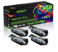 WZLAD AR202T Compatible for Sharp Toner Cartridge with Chip AR-162 AR-M160 AR-M163 AR-M165 AR-M205 Printers (4 Pack Black)