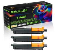 WZLAD Bizhub C258 Compatible for Konica Minolta Drum Unit with Chip Bizhub C258 Bizhub C368 Bizhub Printers (3 Pack Black)