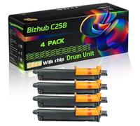 WZLAD Bizhub C258 Compatible for Konica Minolta Drum Unit with Chip Bizhub C258 Bizhub C368 Bizhub Printers (4 Pack Black)
