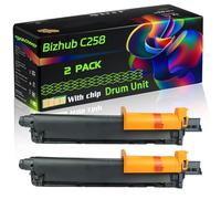 WZLAD Bizhub C258 Compatible for Konica Minolta Drum Unit with Chip Bizhub C258 Bizhub C368 Bizhub Printers (2 Pack Black)