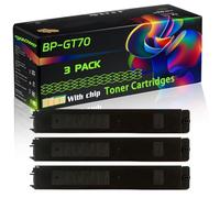 WZLAD BP-GT70 Compatible for Sharp Toner Cartridges with Chip BP-50C26 BP-50C55 BP-70C45 BP-50C31 Printers (3 Pack Black)