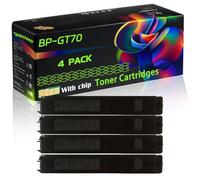 WZLAD BP-GT70 Compatible for Sharp Toner Cartridges with Chip BP-50C26 BP-50C55 BP-70C45 BP-50C31 Printers (4 Pack Black)