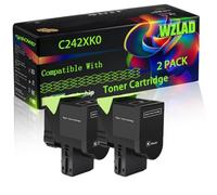 WZLAD C242XK0 Compatible for Lexmark Toner Cartridge (2BK) | C242XK0 Compatible for Lexmark Toner Cartridge with Chip C2425dw C2535dw MC2425adw MC2535adwe MC2640adwe Printers