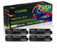 WZLAD C332HK0 C332HC0 C332HM0 C332HY0 Compatible for Lexmark Toner (4BK) | C332HK0 C332HC0 C332HM0 C332HY0 Compatible for Lexmark Toner Cartridge with Chip MC3326adwe MC3326i C3326dw Printers