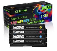 WZLAD C332HK0 C332HC0 C332HM0 C332HY0 Compatible for Lexmark Toner (BCMY) | C332HK0 C332HC0 C332HM0 C332HY0 Compatible for Lexmark Toner Cartridge with Chip MC3326adwe MC3326i C3326dw Printers