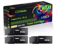 WZLAD C3760dn Compatible for Dell Toner Cartridge (3BK) | C3760dn Compatible for Dell Toner Cartridge with Chip C3760dn C3760dnf C3760n C3765dnf Printers