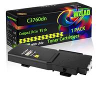 WZLAD C3760dn Compatible for Dell Toner Cartridges with Chip C 3700 Series C 3760 dn C 3760 n C 3765 Printers (1 Pack Yellow)