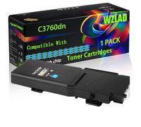 WZLAD C3760dn Compatible for Dell Toner Cartridges with Chip C 3700 Series C 3760 dn C 3760 n C 3765 Printers (1 Pack Cyan)