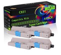 WZLAD C831 Compatible for Okidata OKI Toner Cartridge (4BK) | C831 Compatible for Okidata OKI Toner Cartridge with Chip C831 C831cdtn C831dn C831n C841 C841cdtn C841dn C841n Printers