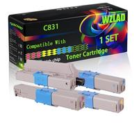 WZLAD C831 Compatible for Okidata OKI Toner Cartridge (BCMY) | C831 Compatible for Okidata OKI Toner Cartridge with Chip C831 C831cdtn C831dn C831n C841 C841cdtn C841dn C841n Printers
