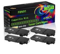 WZLAD F8N91 593-11120 4CHT7 593-11119 FMRYP 593-11122 Compatible for (4BK) | F8N91 593-11120 4CHT7 593-11119 FMRYP 593-11122 Compatible for Dell Toner Cartridges with Chip C3765dnf C3760dn C3760dnf