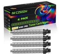 WZLAD IM C2500H Compatible for Ricoh Toner Cartridges with Chip IM C2000 IM C2500 IM C2000A IM Printers (4 Pack Black)