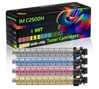 WZLAD IM C2500H Compatible for Ricoh Toner Cartridges with Chip IM C2000 IM C2500 IM C2000A IM Printers (4-Pack BK/C/M/Y)
